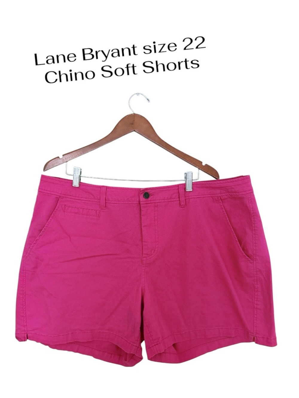 Lane Bryant size 22 womens Bright Pink Jean Shorts soft plus size 5 pockets EUC